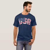米国Tシャツ愛国的アメリカ国旗7月4日 Tシャツ (正面フル)