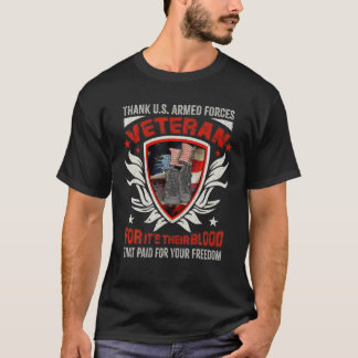 米感謝してい国軍退役軍人 Tシャツ