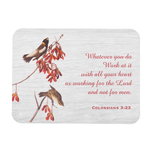 米文鳥と詩 マグネット (横)