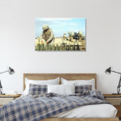 米海兵隊が火のために火付け砲を準備する キャンバスプリント (インサイチュ (寝室))