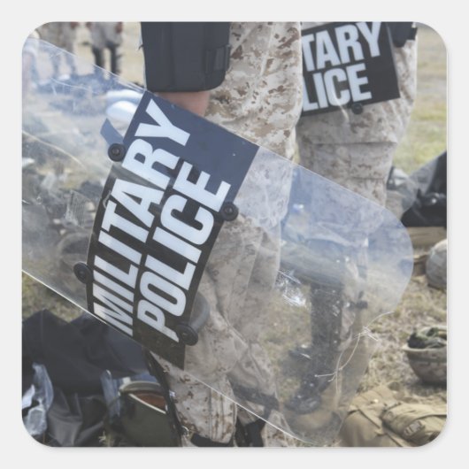 米海兵隊と水兵が機動隊ギア スクエアシール (正面)