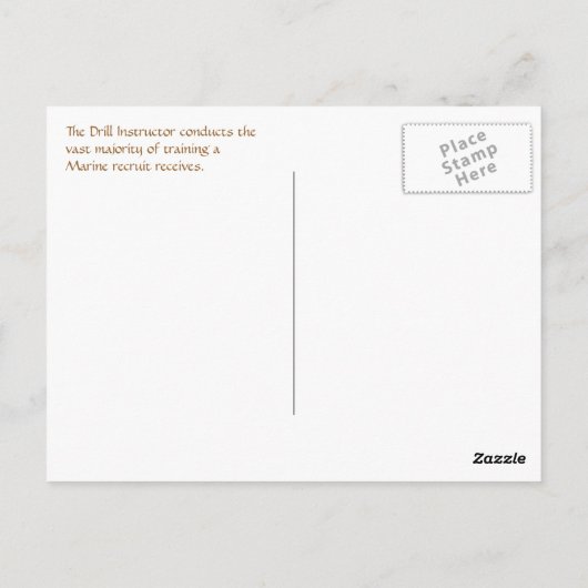 米海兵隊訓練インストラクター ポストカード (裏面)
