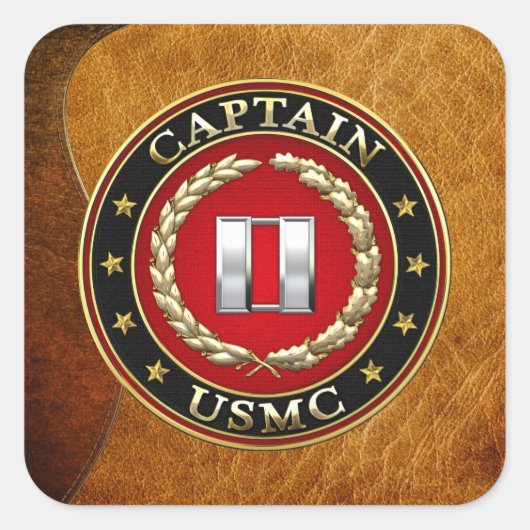 米海兵隊：キャプテン(USMC Capt) [3D] スクエアシール (正面)
