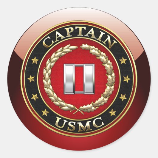 米海兵隊：キャプテン(USMC Capt) [3D] ラウンドシール (正面)