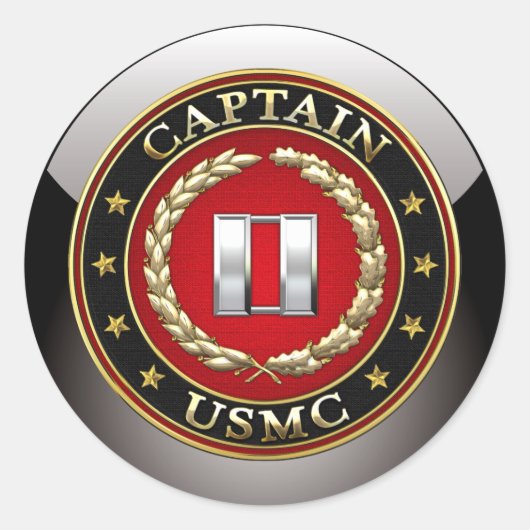米海兵隊：キャプテン(USMC Capt) [3D] ラウンドシール (正面)