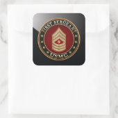米海兵隊：一等軍曹(USMC 1stSgt) [3D] スクエアシール (バッグ)