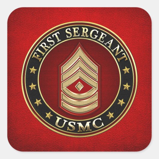 米海兵隊：一等軍曹(USMC 1stSgt) [3D] スクエアシール (正面)