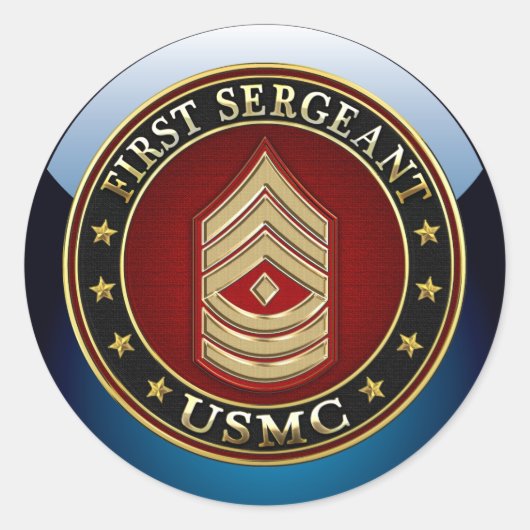 米海兵隊：一等軍曹(USMC 1stSgt) [3D] ラウンドシール (正面)
