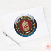 米海兵隊：一等軍曹(USMC 1stSgt) [3D] ラウンドシール (封筒)