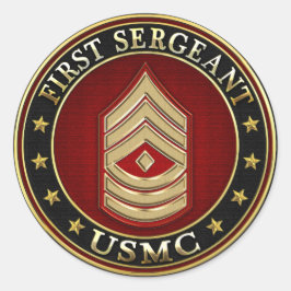 米海兵隊：一等軍曹(USMC 1stSgt) [3D] ラウンドシール