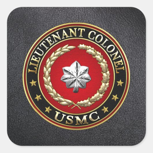 米海兵隊：中佐(USMC LtCol) [3D] スクエアシール (正面)
