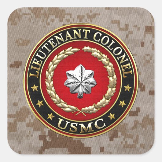 米海兵隊：中佐(USMC LtCol) [3D] スクエアシール (正面)