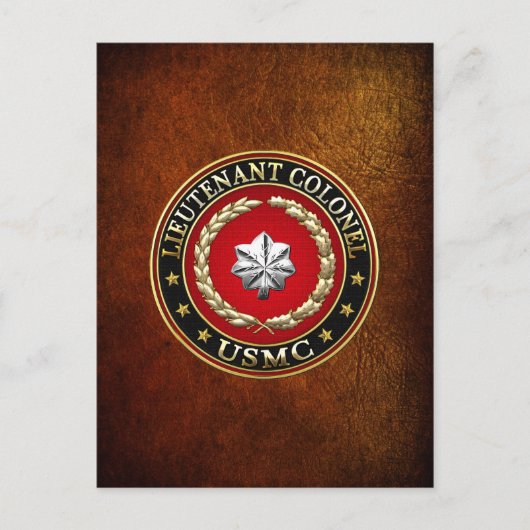 米海兵隊：中佐(USMC LtCol) [3D] ポストカード (正面)