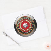 米海兵隊：中佐(USMC LtCol) [3D] ラウンドシール (封筒)
