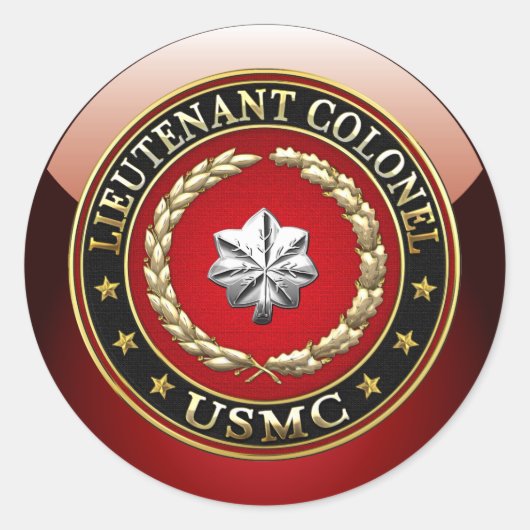 米海兵隊：中佐(USMC LtCol) [3D] ラウンドシール (正面)
