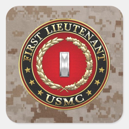 米海兵隊：中尉(USMC 1stLt) [3D] スクエアシール (正面)