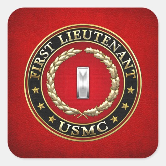 米海兵隊：中尉(USMC 1stLt) [3D] スクエアシール (正面)