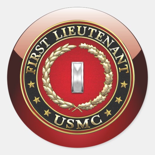 米海兵隊：中尉(USMC 1stLt) [3D] ラウンドシール (正面)