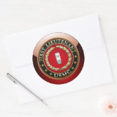 米海兵隊：中尉(USMC 1stLt) [3D] ラウンドシール (封筒)