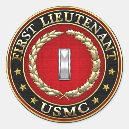 米海兵隊：中尉(USMC 1stLt) [3D] ラウンドシール (正面)