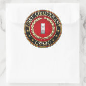 米海兵隊：中尉(USMC 1stLt) [3D] ラウンドシール (バッグ)