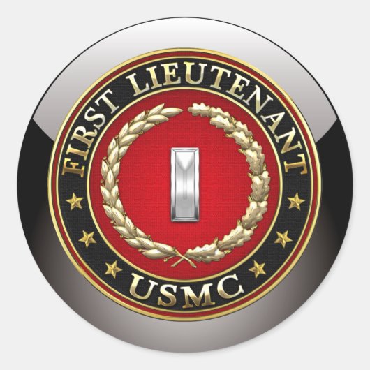 米海兵隊：中尉(USMC 1stLt) [3D] ラウンドシール (正面)