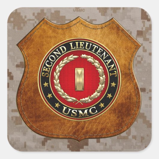 米海兵隊：中尉(USMC 2ndLt) [3D] スクエアシール (正面)