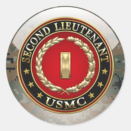 米海兵隊：中尉(USMC 2ndLt) [3D] ラウンドシール (正面)