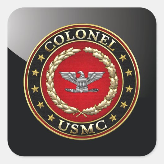 米海兵隊：大佐(USMC Col) [3D] スクエアシール (正面)