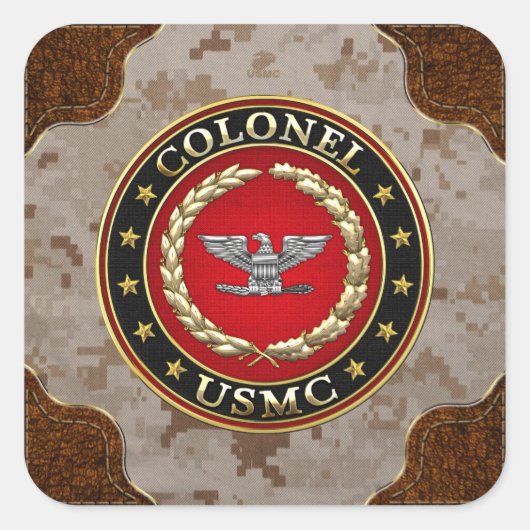 米海兵隊：大佐(USMC Col) [3D] スクエアシール (正面)