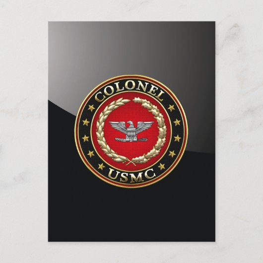 米海兵隊：大佐(USMC Col) [3D] ポストカード (正面)