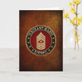 米海兵隊：軍曹専攻の(USMC SgtMaj) [3D] カード (黄色い花)