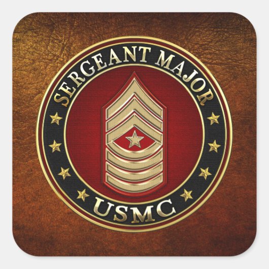 米海兵隊：軍曹専攻の(USMC SgtMaj) [3D] スクエアシール (正面)