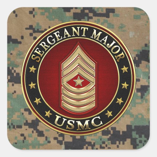 米海兵隊：軍曹専攻の(USMC SgtMaj) [3D] スクエアシール (正面)