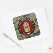 米海兵隊：軍曹専攻の(USMC SgtMaj) [3D] スクエアシール (封筒)