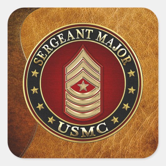 米海兵隊：軍曹専攻の(USMC SgtMaj) [3D] スクエアシール (正面)