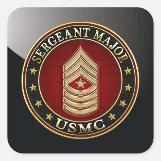 米海兵隊：軍曹専攻の(USMC SgtMaj) [3D] スクエアシール (正面)