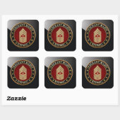 米海兵隊：軍曹専攻の(USMC SgtMaj) [3D] スクエアシール (シート)