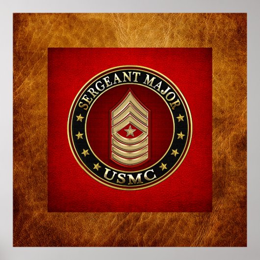 米海兵隊：軍曹専攻の(USMC SgtMaj) [3D] ポスター (正面)