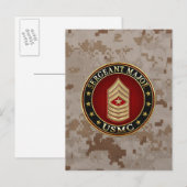 米海兵隊：軍曹専攻の(USMC SgtMaj) [3D] ポストカード (正面/裏面)