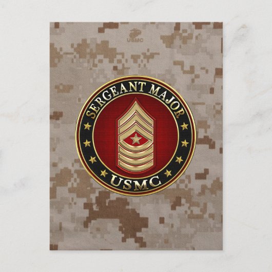 米海兵隊：軍曹専攻の(USMC SgtMaj) [3D] ポストカード (正面)