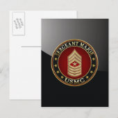 米海兵隊：軍曹専攻の(USMC SgtMaj) [3D] ポストカード (正面/裏面)