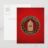 米海兵隊：軍曹専攻の(USMC SgtMaj) [3D] ポストカード (正面/裏面)