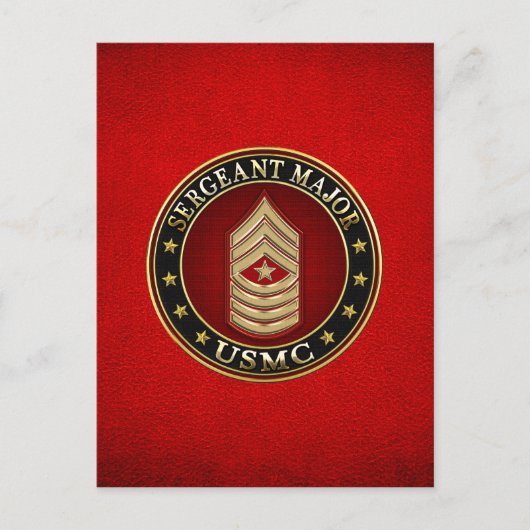 米海兵隊：軍曹専攻の(USMC SgtMaj) [3D] ポストカード (正面)