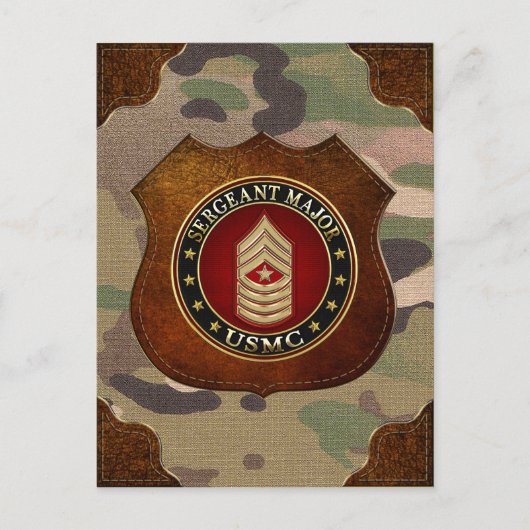 米海兵隊：軍曹専攻の(USMC SgtMaj) [3D] ポストカード (正面)