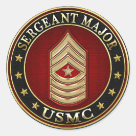 米海兵隊：軍曹専攻の(USMC SgtMaj) [3D] ラウンドシール