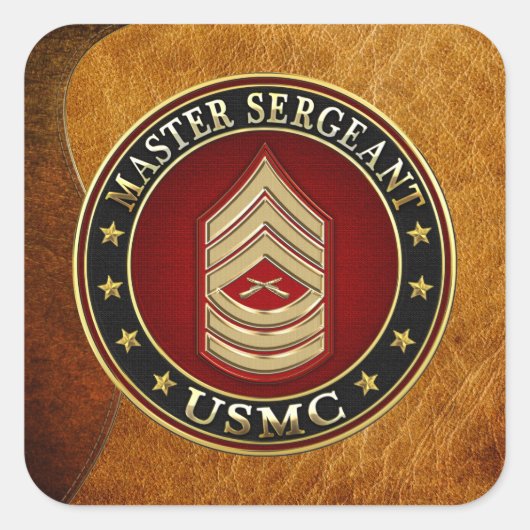 米海兵隊：軍曹(USMC MSgt) [3D] スクエアシール (正面)