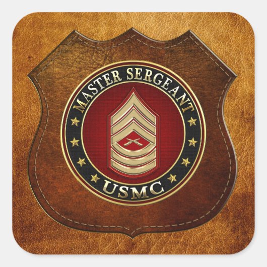 米海兵隊：軍曹(USMC MSgt) [3D] スクエアシール (正面)