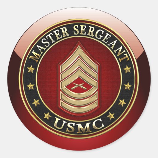 米海兵隊：軍曹(USMC MSgt) [3D] ラウンドシール (正面)