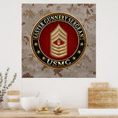 米海兵隊:銃撃軍曹長(USMC MGySgt) ポスター (キッチン)